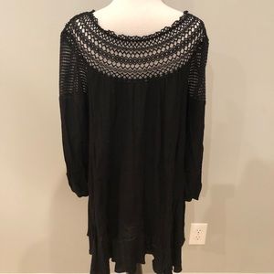 UMGEE BoHo Tunic w/ Crochet Detailing & Sheer Neck